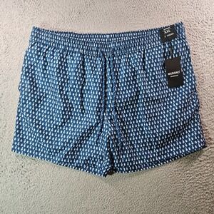 NWT Murano‎ Swim Shorts Trunks Men XXL 5" Inseam Lined Pineapple Teal Blue White